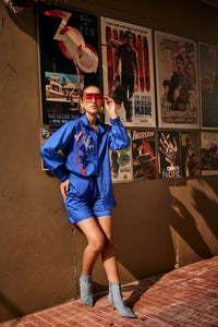 Electric Bloom Blue Shirt/Co-ord Set  | Puja Agarwal