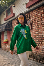 The Tropic Stitch Green Shirt/Co-ord Set | Puja Agarwal