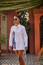 The Blossom Drape White Shirt | Puja Agarwal
