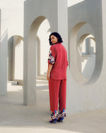 Red chloe kimono shirt | Pooja Rajgarhia Gupta