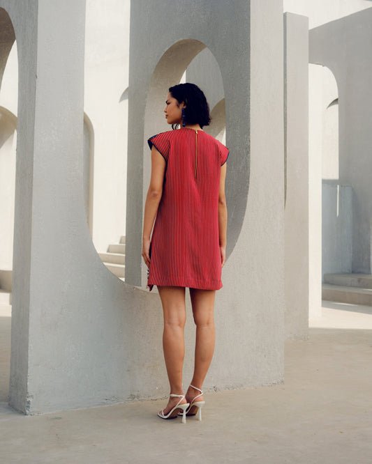 Red caroline power dress | Pooja Rajgarhia Gupta