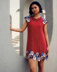 Red caroline power dress | Pooja Rajgarhia Gupta