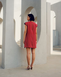 Red caroline power dress | Pooja Rajgarhia Gupta