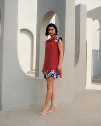 Red caroline power dress | Pooja Rajgarhia Gupta