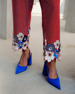 Red chloe pants | Pooja Rajgarhia Gupta