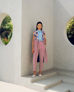 Red fleur jacket set | Pooja Rajgarhia Gupta