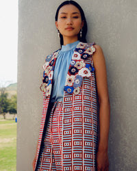 Red fleur jacket set | Pooja Rajgarhia Gupta
