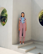 Red fleur jacket set | Pooja Rajgarhia Gupta