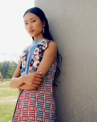 Red fleur jacket set | Pooja Rajgarhia Gupta