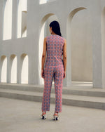 Red claire jacket set | Pooja Rajgarhia Gupta