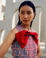 Red claire jacket set | Pooja Rajgarhia Gupta
