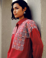 Red illusion shirt | Pooja Rajgarhia Gupta