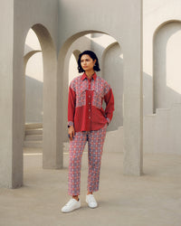 Red illusion shirt | Pooja Rajgarhia Gupta