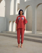 Red balloon sleeve co-ord | Pooja Rajgarhia Gupta