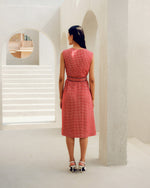 Red mini check dress | Pooja Rajgarhia Gupta
