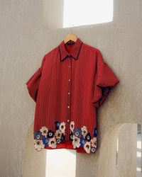 Red elise shirt | Pooja Rajgarhia Gupta