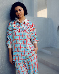 White print play kimono | Pooja Rajgarhia Gupta