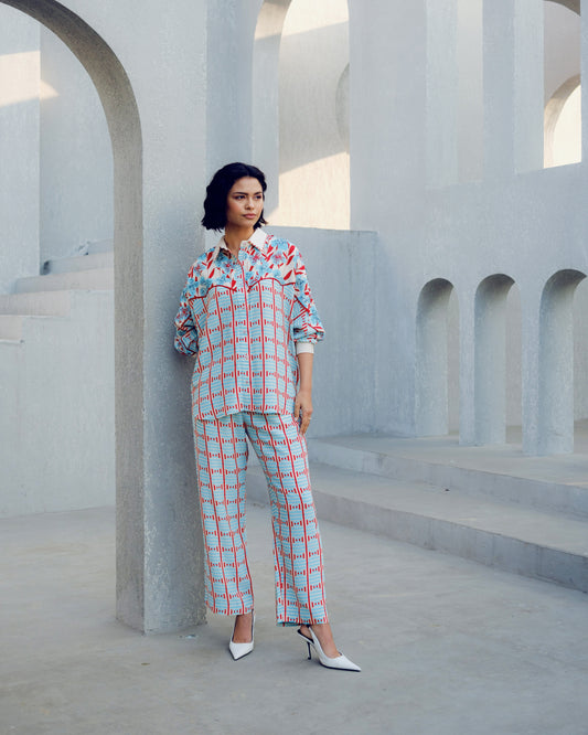 White illusion trouser | Pooja Rajgarhia Gupta
