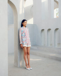 White zip shirt | Pooja Rajgarhia Gupta