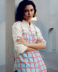 White illusion lace shirt | Pooja Rajgarhia Gupta