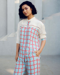 White illusion lace shirt | Pooja Rajgarhia Gupta