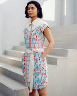 White print play cargo dress | Pooja Rajgarhia Gupta