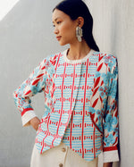 White print play jacket | Pooja Rajgarhia Gupta