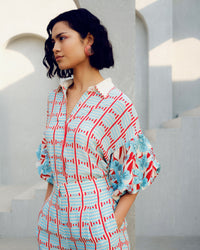 White print play balloon shirt | Pooja Rajgarhia Gupta