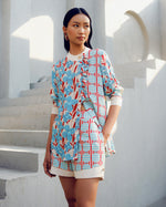 White print play frill shirt | Pooja Rajgarhia Gupta