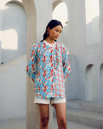 White print play frill shirt | Pooja Rajgarhia Gupta