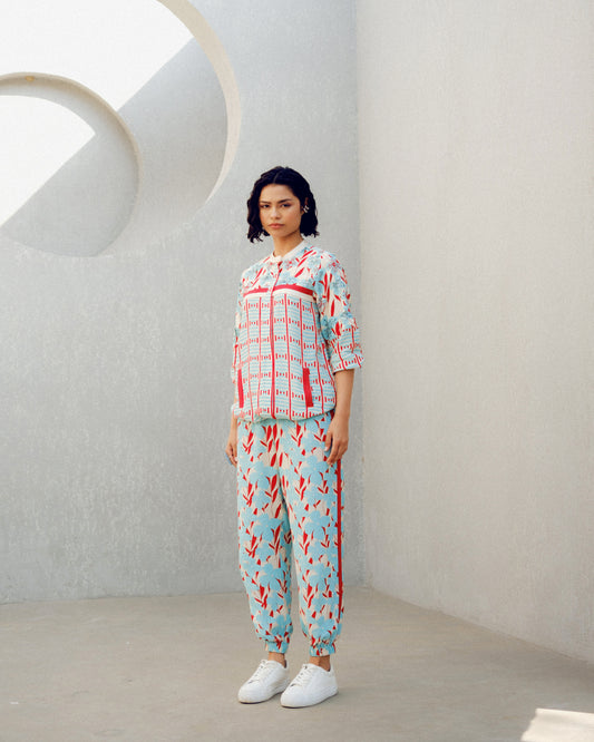 White print play track suit | Pooja Rajgarhia Gupta