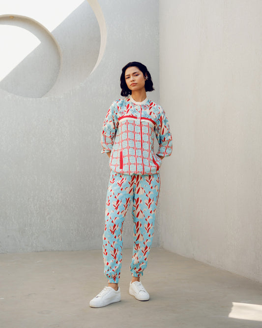 White print play track suit | Pooja Rajgarhia Gupta