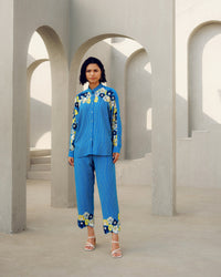 Blue chloe kimono shirt | Pooja Rajgarhia Gupta