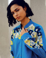Blue chloe kimono shirt | Pooja Rajgarhia Gupta