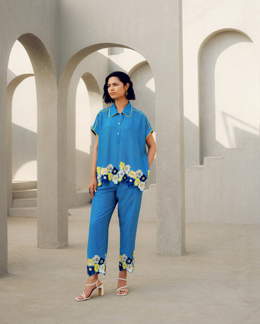 Blue chloe pants | Pooja Rajgarhia Gupta
