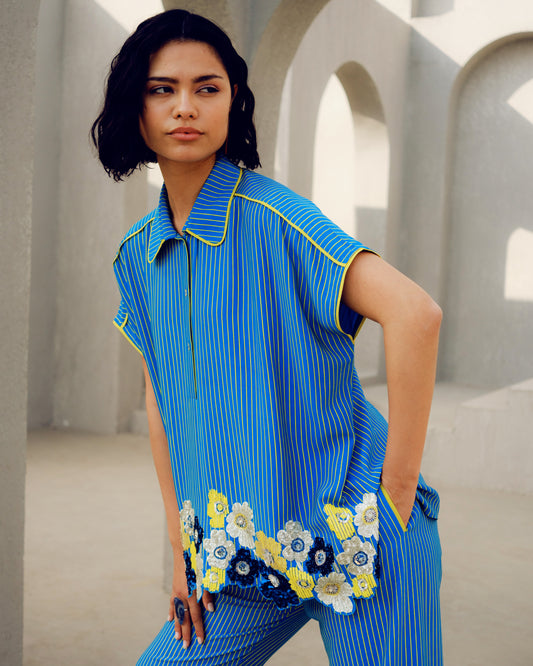 Blue sylvie shirt | Pooja Rajgarhia Gupta