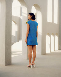 Blue caroline power dress | Pooja Rajgarhia Gupta