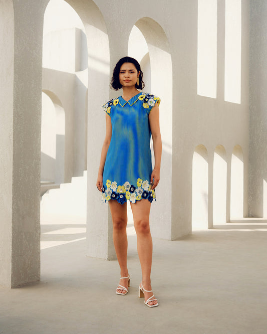 Blue caroline power dress | Pooja Rajgarhia Gupta