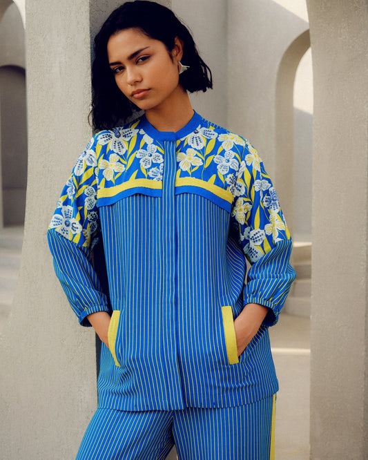 Blue print play kimono | Pooja Rajgarhia Gupta