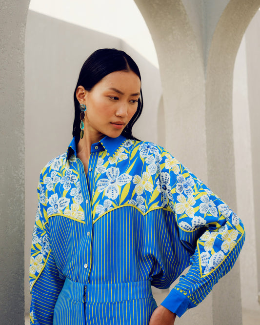 Blue print play kimono | Pooja Rajgarhia Gupta