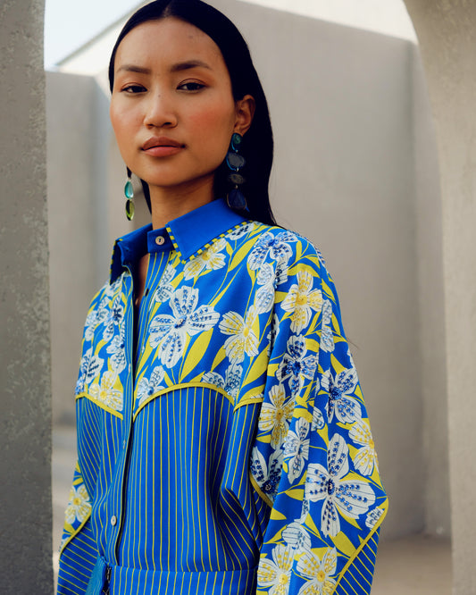 Blue print play kimono | Pooja Rajgarhia Gupta