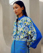 Blue illusion kimono shirt | Pooja Rajgarhia Gupta