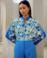 Blue illusion kimono shirt | Pooja Rajgarhia Gupta