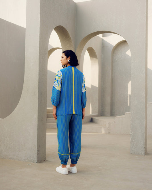 Blue print play track suit | Pooja Rajgarhia Gupta