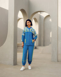 Blue print play track suit | Pooja Rajgarhia Gupta