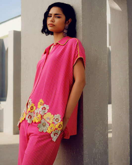 Pink sylvie shirt | Pooja Rajgarhia Gupta