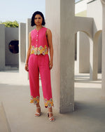 Pink margot waist coat co-ord | Pooja Rajgarhia Gupta