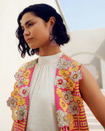 Pink fleur jacket set | Pooja Rajgarhia Gupta