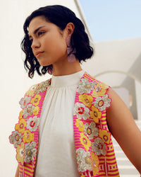 Pink fleur jacket set | Pooja Rajgarhia Gupta