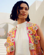 Pink fleur jacket set | Pooja Rajgarhia Gupta